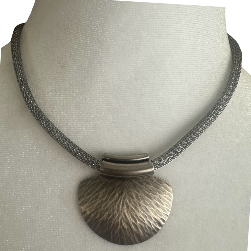 Vtg Late 80’s - 90’s Majorie Baer San Francisco Statement Silver Tone Necklace